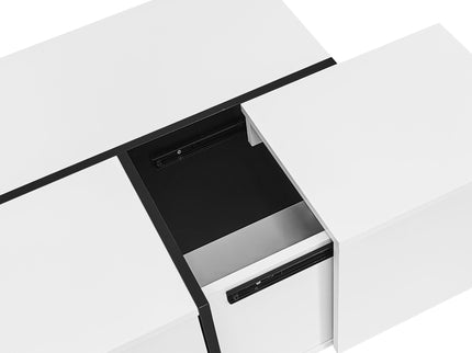 Extendable Coffee Table With 2 Hidden Storage Space And 2 Drawers For Living Room