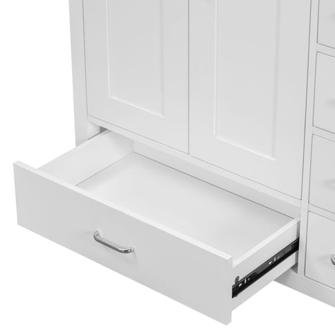 Bathroom Vanity With Sink Combo, 2 Soft Close Doors And 5 Drawers