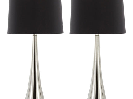 Diana - Contemporary Table Lamp (Set of 2) - Polished Nickel / Black Satin