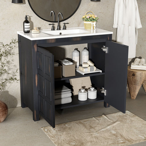 Bathroom Vanity Organizer With Sink, Combo Cabinet Set, Bathroom Storage Cabinet