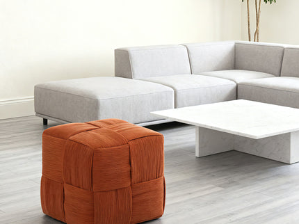 Modern Ottoman Foot Rest With Woven Design