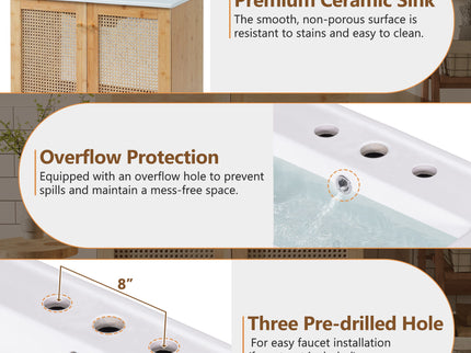 Bathroom Vanity Cabinet With Doors, Soft Close Design