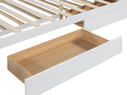 Storage Platform Bed, With 2 Big Drawers, Trundle