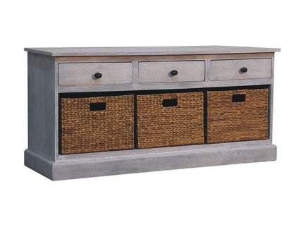Basket Storage Cabinet - Gray Ash
