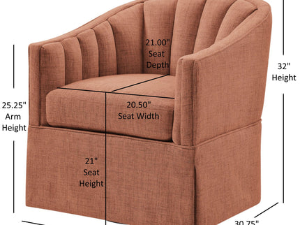 Solitude - Skirted Swivel Accent Chair With Hemp Like