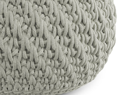 Nisi - Round Knitted Outdoor / Indoor Pouf - Light Gray