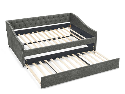 Upholstered Daybed With USB Charging & Pull Out Bed