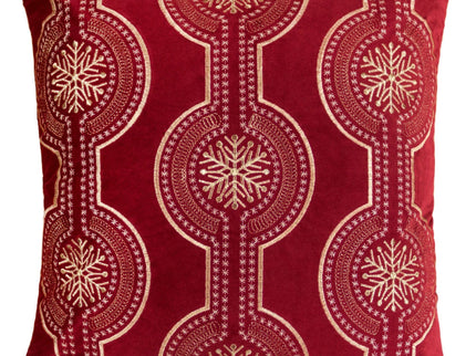 Holiday Throw Pillow With Snowflake Embroidery