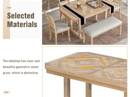 6 Piece Dining Table Set With Ergonomic Seating