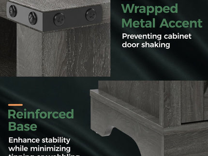 Farmhouse Nightstand, Charging Station & Storage