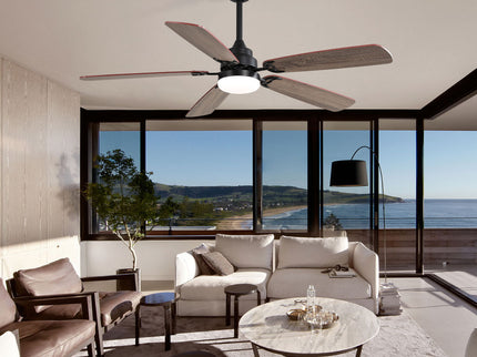 Ceiling Fan With LED Light, 6 Speed Wind, 5 Blades, Remote Control DC Motor
