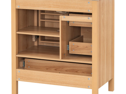 Modern Bathroom Vanity With Sink, Soft Close Drawers & Door, Storage Rack