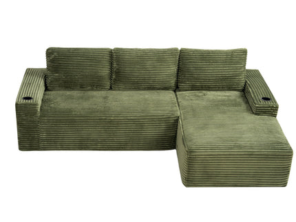 Cloud Sectional Couch, Modular Sectional Sofa With Deep Seat, Boneless Couches With L-Shape Chaise For Living Room - Green