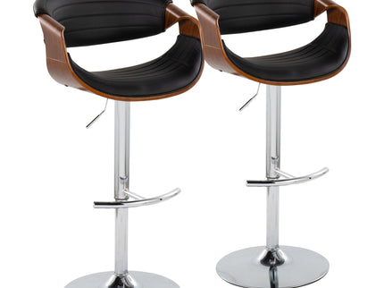 Symphony - Mid Century Modern Adjustable Barstool & Swivel With Rounded T Footrest (Set of 2)