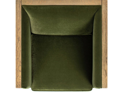 Georgia - Cane Tuxedo Armchair - Olive Green
