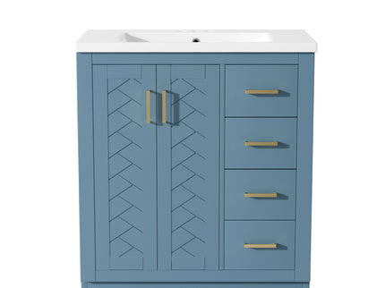 Bathroom Vanity With Sink, Storage Cabinet, Freestanding Set With 3 Drawers & Soft Closing Doors