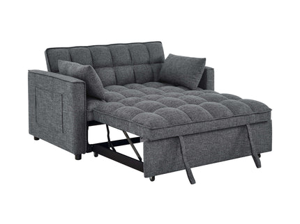 Sienna - Tufted Convertible Sleeper Sofa With Chaise - Gray