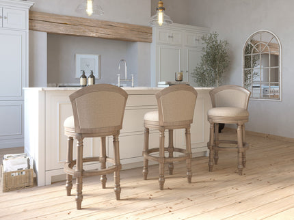 Barrel Back Stool With Swivel