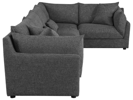 Tomasina - Modular Sectional Sofa With Corner, Armless Chairs And Armchairs - Black