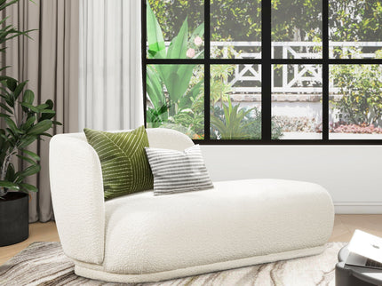 Aire - RAF Modern Rounded Chaise Lounge - Ivory White