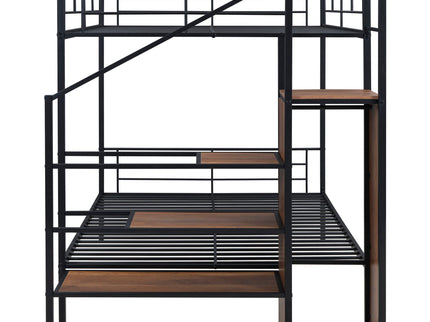 Bunk Bed With Lateral Storage Ladder And Wardrobe