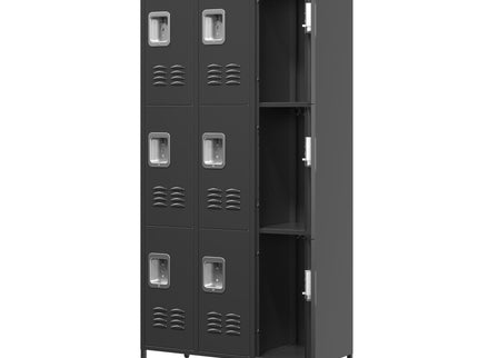 9 Door Lockers With Lock For Secure Storage And - Black