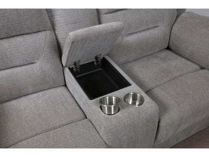 Sebring - Upholstered Manual Reclining Loveseat With Center Storage Console - Gray