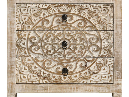 Kenzie - 3 Drawer Mandala Cabinet - White