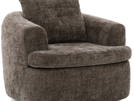Modern Swivel Barrel Chair With Dual-Layer Cushion