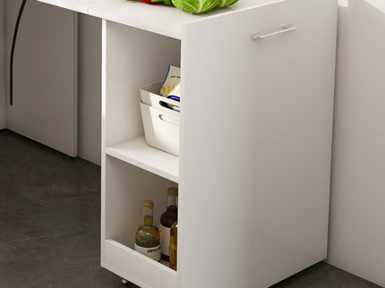 Stretchable Office Desk With Storage Shelves And Mobile Wheels
