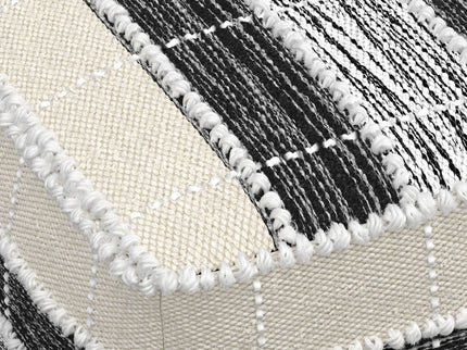 Barley - Square Pouf - White / Beige / Black