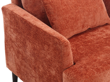 Modern Mid Century Wood Frame Armchair With Tufted Design