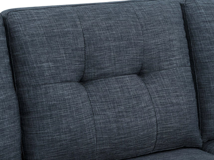 Blend Upholstered Sleeper Sofa With Reversible Chaise And Tufted Back - Dark Blue
