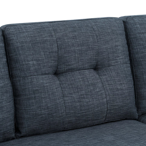 Blend Upholstered Sleeper Sofa With Reversible Chaise And Tufted Back - Dark Blue
