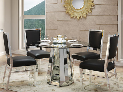 Round Dining Table For Kitchen - Silver