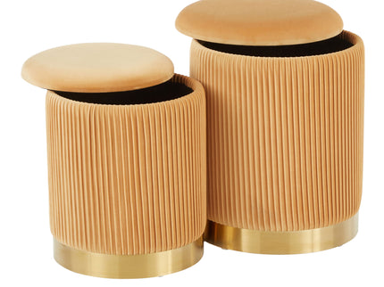 Marla - Contemporary Nesting Pleated Ottoman Set