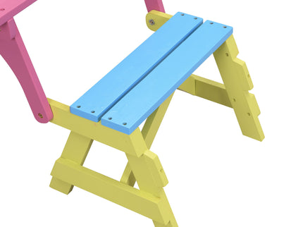 Kids Multi-Functional Arm Chair, Table With 2 Benches All-In-One Set