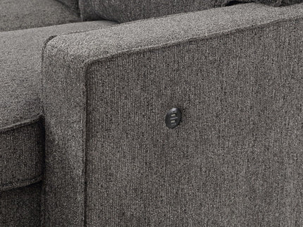 Estelle - Fabric Reversible Sleeper Sectional With Storage Chaise Drop-Down Table 2 Cup Holders And 2 USB Ports