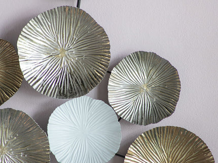 Contemporary Metal Wall Decor Accent - Golden / White