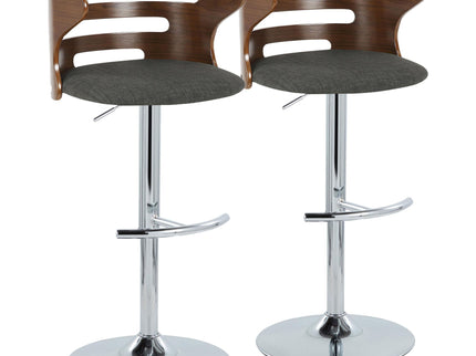Cosi - Mid Century Modern Adjustable Barstool With Swivel & Rounded T Footrest (Set of 2)