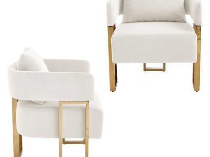 Modern Classic Design Decorative Chair Teddy Fleece Upholstered And Metal Foot