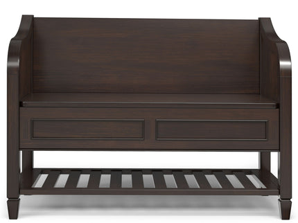 Connaught - Entryway Storage Bench With Shelf - Chestnut