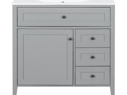 Bathroom Vanity With Sink, Cabinet With 3 Drawers And Adjustable Shelf