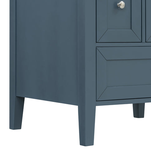 Modern Bathroom Vanity With Sink, Soft Close Drawers & Door, Storage Rack