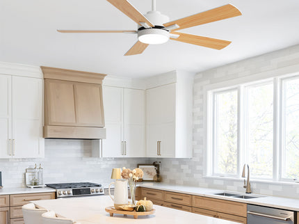 Reversible DC Motor Ceiling Fan With Dimmable LED Light For Living Room