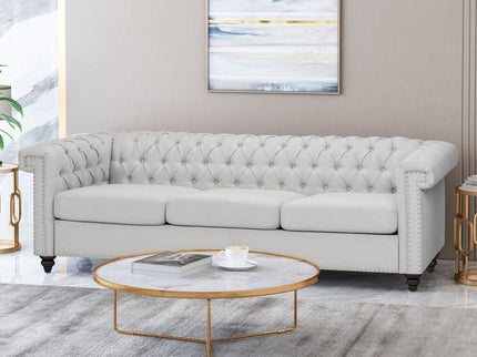 Chesterfield Style 3 Seater Sofa With Deep Button Tufting