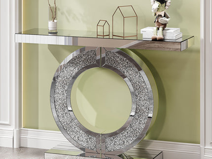 O - Shaped Console Table For Living Room - Silver