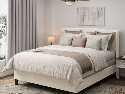 Platform Bed Frame With Tall Headboard And High Footboard