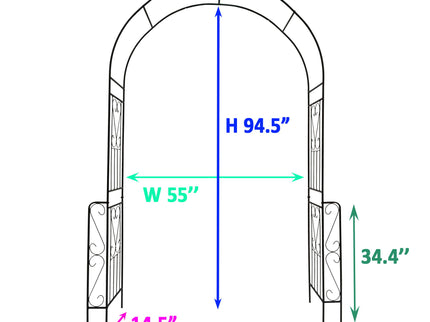 Metal Garden Arch Garden Arbor Trellis Climbing Plants Support Rose Arch Outdoor Arch