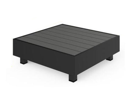 Square Slatted Patio Coffee Table With Rust Resistant Accents - Gray